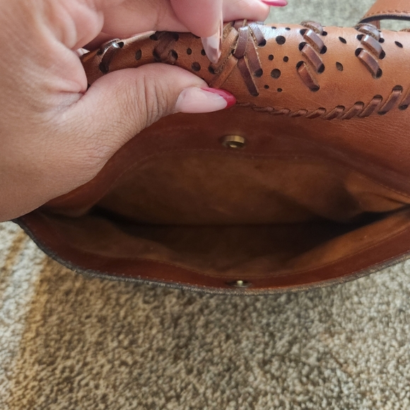 Patricia Nash Leather Braided Baratolli Saddle Crossbody Bag - Picture 4 of 11